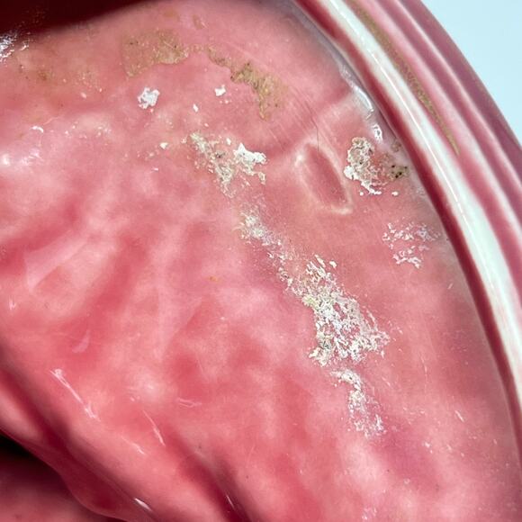 Vintage Mid Century Pink Luster Ceramic Flamingo Planter Pot Jardeniere McCoy ? - Picture 8 of 11